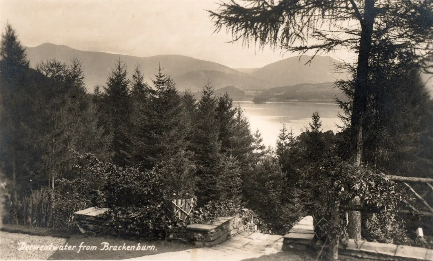 The view over derwentwater from Brackenburn, Manesty Park, Keswick, Cumbria