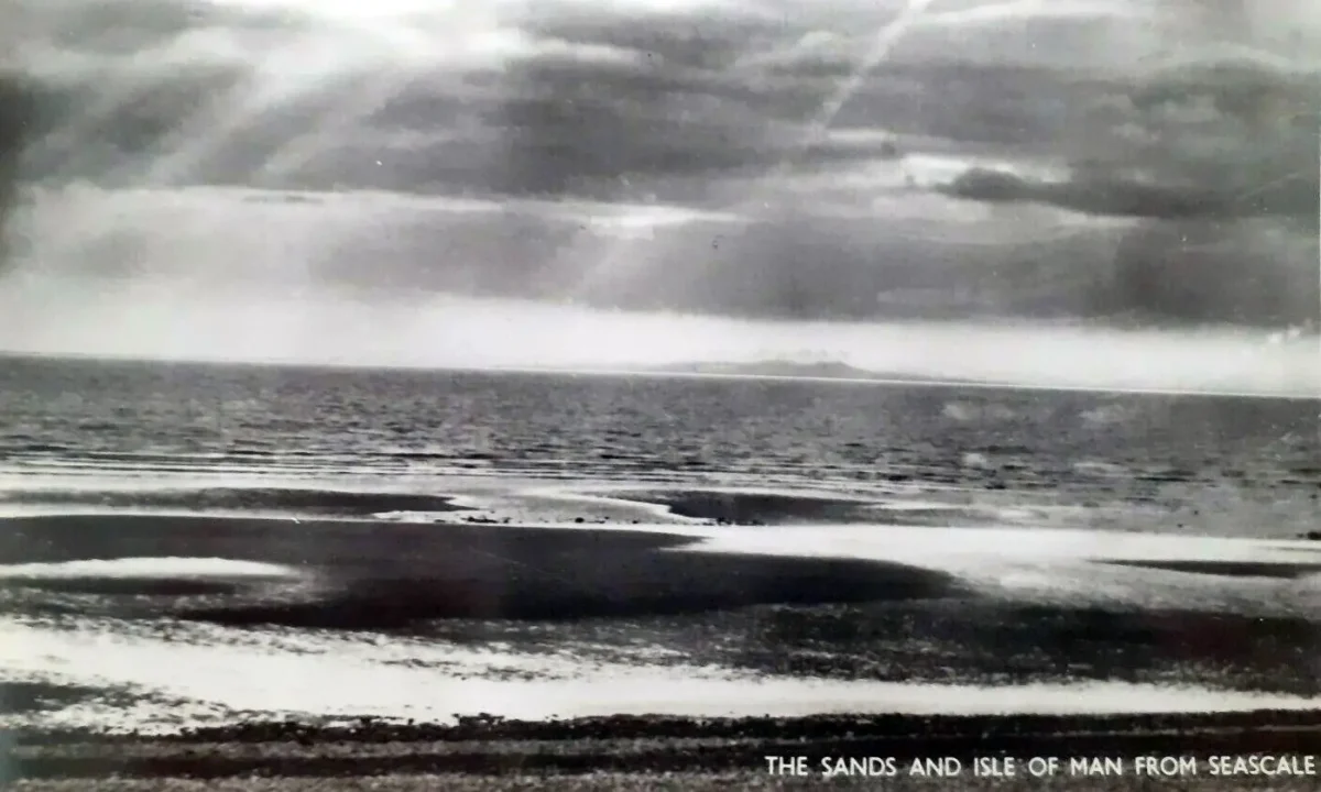 The view from Seascale out to the Isle of Man, one of Hugh's childhood inspirations for the epic series he would write later in life.